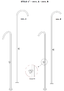 Dusche outdoor Stilo 1" vers A e vers B