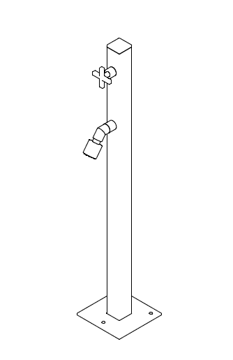 Outdoor column with footwash/garden