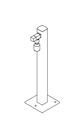 Outdoor column with footwash/garden