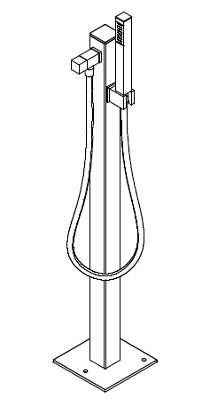 Column of water intake and minimal handshower with flexible 