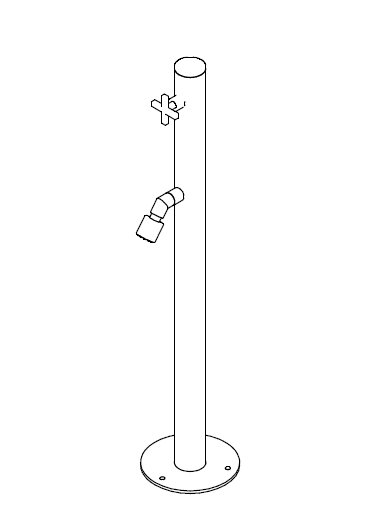 Outdoor column with footwash/hose connection